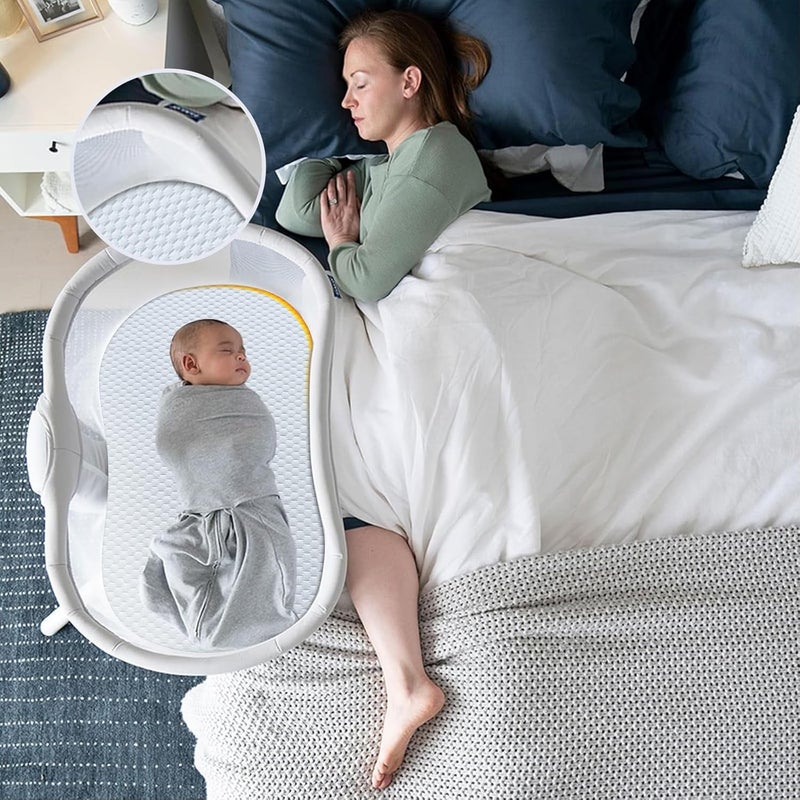 Lisara Baby Bassinet Mattress, 30 x 18 Dual Sided Gel Memory Foam Bassinet Mattress with Waterproof, Removable, Ice Silk Cover, Fit for Halo Bassinest, Swivel/Flex/Glide/Premiere/Luxe Series Sleeper - Image 4
